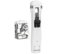Agrafeuse portable avec clip pour classeur, comprend 50 clips réutilisables, distributeur de papier, mini agrafeuse à pince, agrafeuse rechargeable pour bureau