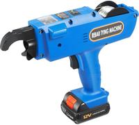 Agrafeuse pour armatures - Alimentation par batterie 12 V - Automatique - Plage d'agrafage 8–34 mm - Avec batteries - Prise UE - Bleu