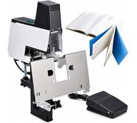 Agrafeuse Relieuse Électrique Professionnelle, Machine à Relier Piqûre Plate/à Cheval avec Pédale, 2-40 Feuilles, Double Alimentation, Tout Métal pour Bureau et Commercial,220V