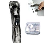 Agrafeuse Sans Agrafe, Stapler Distributeur De Pinces, Distributeur De Papier Portable Portable Avec 100 Clips De Rechargepour L'éCole De Bureau Pour La Reliure De Documents à La Maison