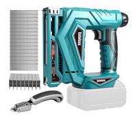 Agrafeuse sans fil compatible avec la batterie au lithium Makita 18 V, agrafeuse de 100 W avec 1000 clous droits et 1000 clous en U pour les projets de tapisserie et de menuiserie (batterie non inclus