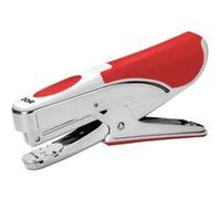 Agrafeuse type pince Dohe - Fabriquée en acier chromé et plastique rouge - Chargement par le haut - Capacité d'agrafage 20 feuilles - Accepte 150 agrafes de 22/6, 24/6 et 26/6 G