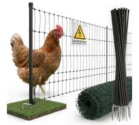 Agrarzone Filet de volière 25m x 112cm, Double Pointe, électrifié - Clôture Mobile pour Poules Piquets de Jardin - Clôture de pâturage pour Poules et volailles