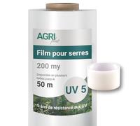 AGRI plus Film de Serre avec Bande de réparation I 4,5 x 5 m I épaisseur 0,200 mm I Film de Jardin pour Couverture I bâche de Protection résistante aux intempéries & 5 Ans de résistance aux UV