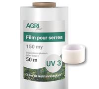AGRI plus Film de Serre avec Ruban de réparation I 4 x 15 m I différentes Tailles I 0,150 mm épaisseur I bâche Jardin résistante aux déchirures & aux intempéries I 3 Ans de résistance aux UV