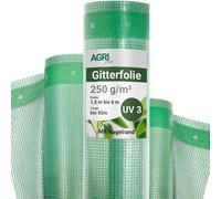 AGRI plus Film grillagé -Bâche tissée Solide 250 g/m² avec Bord clouté I Film de Jardin Transparent pour couvertures I Résistant aux intempéries & résistance aux UV 3 Ans (6 m x 5 m)