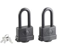 AGT Cadenas 2 pièces à anse XXL – 3 clés – IP44