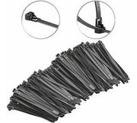 AGT : 200 colliers de serrage réutilisables - Noir - 150 x 7,6 mm G