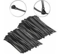 AGT : 200 colliers de serrage réutilisables - Noir - 200 x 7,6 mm G