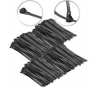 AGT 400 colliers de serrage réutilisables - Noir - 200 x 7,6 mm