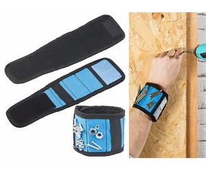 AGT Bracelet magnétique pour clous et vis avec 6 aimants, élastique et mini-poche