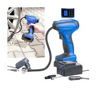 AGT Compresseur d'air 12 V / 230 V sans fil avec manomètre à écran LCD ALP-120