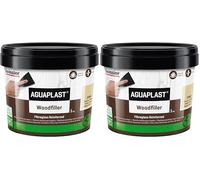 Aguaplast Woodfiller 1 kg mastic fibré prêt à l'emploi pour remplir les trous et les fissures sur bois dans une main unique sans retrait. Couleur chêne (Lot de 2)
