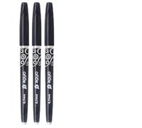 Agyo Stylos gel effaçables noirs 0,7 mm - Lot de 3, encre thermosensible écrive-effacer-réécrire, clip économiseur de poche, poignée ergonomique, séchage rapide
