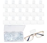 AHANDMAKER 100 pcs Porte-Étiquettes de Prix en Plastique Transparent pour la Monture de Lunettes, Mini Porte-Étiquettes Rectangulaires, Pochette de Protection de Carte Suspendue, Convient aux Montures