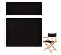 AHANDMAKER Lot de 1 Remplacement de Toile de Chaise de Réalisateur avec Bâton en Bois, Toile de Remplacement Portable pour Chaise de Directeur, Siège et du Dossier de la Chaise de Directeur (Noir)