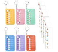 AHANDMAKER Lot de 6 tableaux de rappel, 6 couleurs en plastique ABS, tableau de corvée visuel, tableau des tâches quotidiennes portables avec cartes de liste, autocollants, tampons de planification