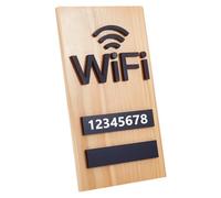 AHANDMAKER Panneau Wi-Fi, en bois massif, pour table ou murale, naturelle, avec mot de passe, décoration de chambre d'amis, décoration de maison, magasin ou bar, décoration de pendaison de crémaillère