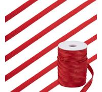 AHANDMAKER Ruban passepoil en satin de polyester avec cordon de 28 m, ruban de biais rouge de 1,9 cm pour couture, vêtements, oreillers, décoration d'intérieur