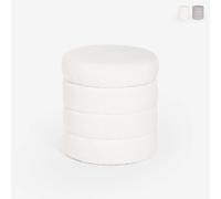 Ahd amazing home design Pouf-coffre rond - Blanc