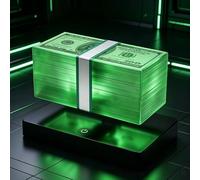 AHDFY Lampe à Lévitation Magnétique Billet Dollar, Lampe Nuit LED Flottante 360° avec Contrôle Tactile, Modes de Couleur Variés, Décoration Bureau Maison, Cadeau Unique Homme,Green Version