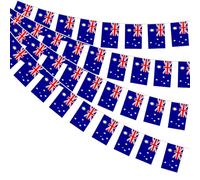 AhfuLife 10M Guirlande Drapeau Australie, 1Pcs Banderole Drapeaux Australiens, 30 Petit Drapeaux du Australie Double Face pour Decor la Coupe du Monde Fête Nationale Anniversary Bar Jardin