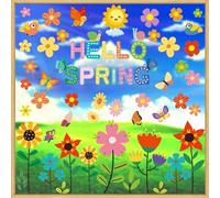AhfuLife 9 Feuilles Sticker Fenêtre Printemp Réutilisable Facile à Poser, Autocollant de Fenêtre Printemps Électrostatique avec Motif de Papillon Oiseau Fleurs pour Décor Vitres Salon Pâques Printemps
