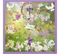 AhfuLife 9 Pièces Stickers de Fenêtre de Paques, Décorations de Pâques, Stickers Oeufs de Paques, Autocollants Lapin De Pâques, Autocollants en Verre Pour le Jour de Pâques (Style 9)