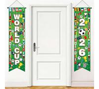AhfuLife Bannière de Porte pour Coupe du Monde, 117 x 30 cm Décorations de Porte Coupe du Monde Football 2026, Suspendue Bannière de Football pour Intérieur/Extérieur, Magasin, Club