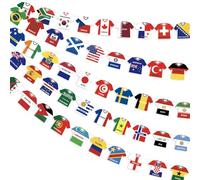 AhfuLife Guirlande Maillot Coupe du Monde 2026, 1 Pièces Guirlande Maillot Décorative 48 Nations, Réutilisable en Banderole Papier, Décoration Soirée Visionnage Football Intérieur et Extérieur