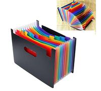 Ahgsup Dossier Extensible coloré à 24 Compartiments pour une Organisation Pratique des Documents Dossier Accordéon en Plastique Portable pour le Stockage au Bureau, à la Maison et à L'école