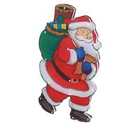 Ahgsup Lumières LED Père Noël avec Ventouse, Format 45x24x2cm | Matériau PVC Durable, décoration festive pour fenêtres, alimenté par batterie