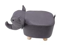Ahgsup Repose-Pieds Animaux Tabouret éléphant Enfants Repose-Pieds Animaux Dessin animé Enfants Tabouret Antidérapant Silencieux Confortable Stable avec Cadre en Bois de Pin pour (Gris foncé)
