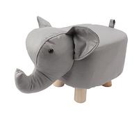Ahgsup Repose-Pieds Animaux Tabouret éléphant Enfants Repose-Pieds Animaux Dessin animé Enfants Tabouret Antidérapant Silencieux Confortable Stable avec Cadre en Bois de Pin pour (Gris Clair)