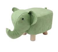 Ahgsup Repose-Pieds Animaux Tabouret éléphant Enfants Repose-Pieds Animaux Dessin animé Enfants Tabouret Antidérapant Silencieux Confortable Stable avec Cadre en Bois de Pin pour (Verte)