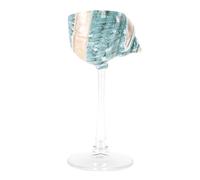 Ahgsup Verre à Vin en Forme de Coquille de Conque, Gobelet à Tige Haute, Fait à la Main, Poli, Décoration de Table en Verre pour Boissons Froides, avec Tasse à Longue Tige en (Base Transparente Verte)