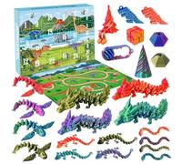AHIKY Calendrier de l'Avent 2026 Enfant, Impression 3D Calendrier de l'Avent Garcon, Cadeaux de Noël Jouet Ado Fille, Anti Stress Dinosaure Dragon 3D Fidget Cube Toys Creatif 1-12 Ans Bebe