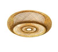 AHQX Lampe À Suspension en Rotin Naturel Lustre en Bambou Lumières Creative E27 Plafonnier Abat-Jour Fait À La Main Restaurant Chambre Salon Droplights Café Tea House Éclairage,ø60cm