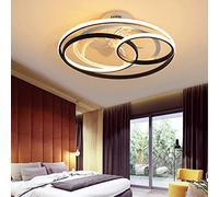 AHQX Plafonnier Ventilateur De Plafond Avec Éclairage LED Dimmable Ventilateur Au Plafond Avec Lampe Ultra Silencieux Fan Lumière Abat-Jour En Acrylique Fan Lumière Éclairage De Salon,53CM/50W