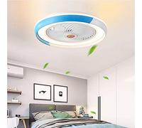 AHQX Ventilateur De Plafond Lumière LED Avec Éclairage Réglable Dimmable Avec La Télécommande 36W Plafond Vitesse Du Vent Lumière Moderne Creative Ultra-Silencieux Lampe Salon Chambre Salle,Bleu