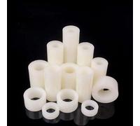 AHSKY 20/50 pièces M3 M4 M5 M6 M8 Blanc ABS Nylon Plastique Non fileté entretoise Ronde Creuse entretoise PCB entretoise de Carte (Color : White ABS Spacer, Size : M4X4 50PCS)