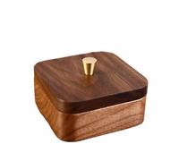 AHUFGN Boite Coton Tige Boîte de rangement en bois for salle bain, organiseur maquillage, porte-coton, distributeur cotons-tiges avec couvercle