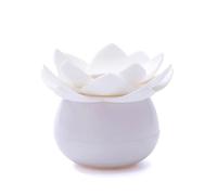 AHUFGN Boite Coton Tige Boîte de rangement for cotons-tiges avec couvercle, porte-cure-dents, organiseur en forme lotus, accessoires salle bain(White S No Lid)
