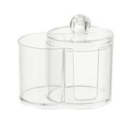 AHUFGN Boite Coton Tige Boîte de rangement ronde for cotons-tiges, houppettes, , maquillage, anti-poussière, portable, for salle bain(Color1)
