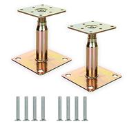 AHUNTTER Lot de 2 supports de toit surélevés galvanisés réglables de 100 à 150 mm pour la construction - Doré