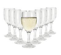 AHUNTTER Lot de 8 petits verres à vin en plastique incassables réutilisables en polycarbonate transparent pour fête, camping, pique-nique, jacuzzi, piscine