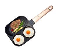 Ahuuen Poêle à Œufs | Poêle à Pancakes Antiadhésive | Cuiseur 3 Sections pour Cuisine | Compatible Induction Cuisinière Électrique Restaurant Grill Omelette Sandwich Steak