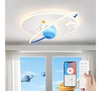 AHXIAOZN Plafonnier LED Enfant, Plafonnier Astronaute Dimmable, Créatif Lampe de Chambre, pour Enfant Chambre d'enfant Chambre à Coucher