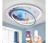 AHXIAOZN Plafonnier LED Enfant, Plafonnier Astronaute Dimmable, Créatif Lampe de Chambre, Pour Enfant Chambre d'enfant Chambre à Coucher