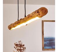 AIAO Lustre LED Poutre en Bois Table À Manger Lampe À Suspension Restaurant Industriel Luminaire en Bois Massif Lampe Pendentif Vintage 80cm Lustre Vintage Hauteur Réglable pour Tous Bar Cuisine 35w